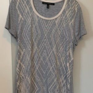 White House Black Market top, Size M< gray with gold shimmery detail